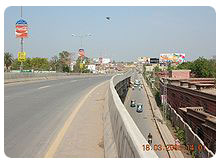 A newly built fly-over at a busy section in Multan