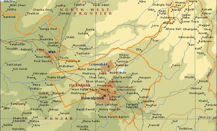 Click on Map for Information about  Islamabad