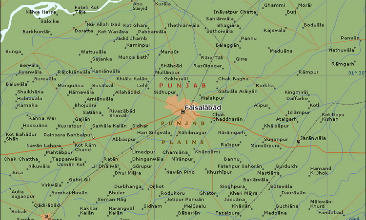 Click on Map for Information about  Faisalabad